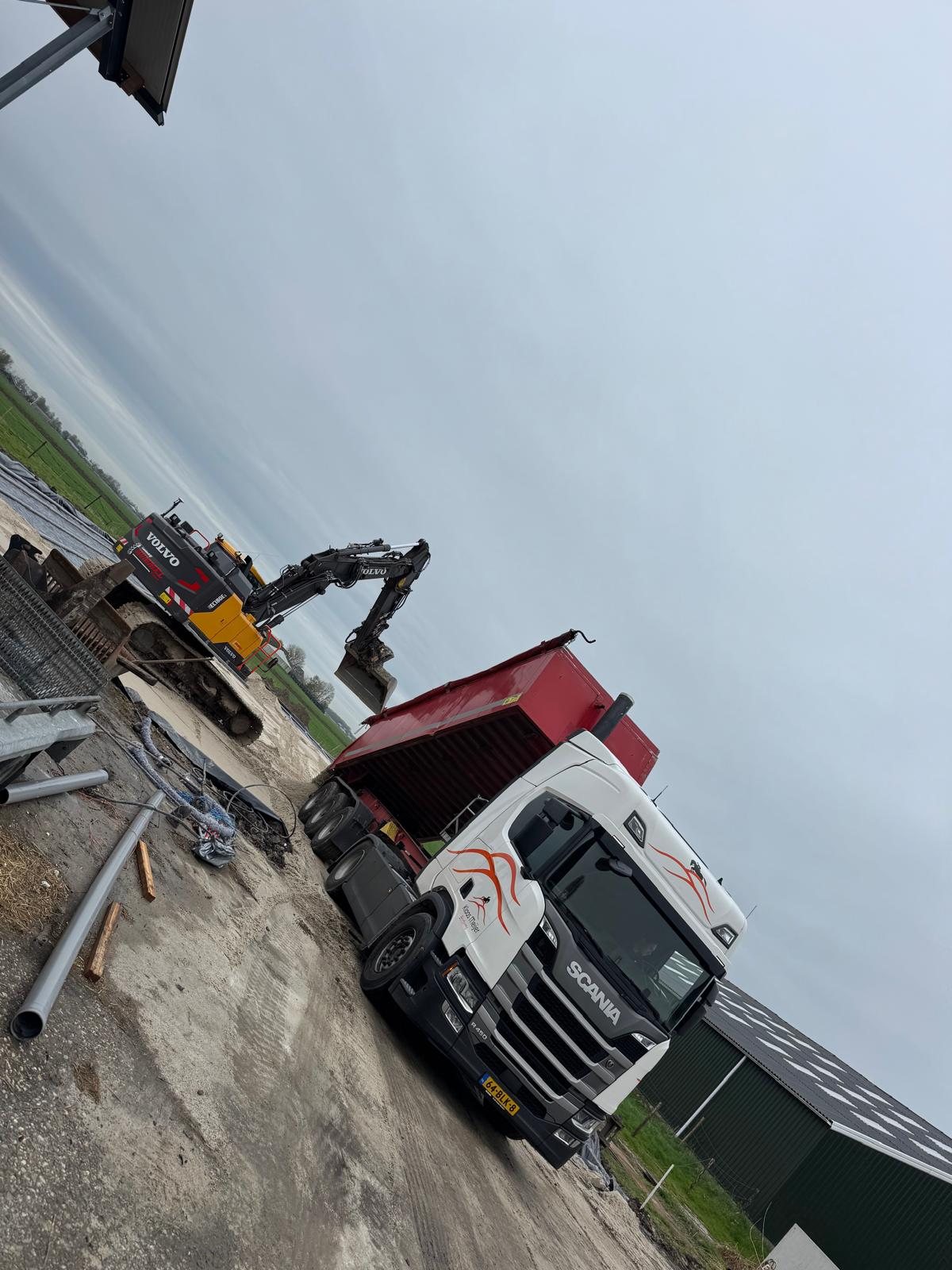 Levering van drainagezand