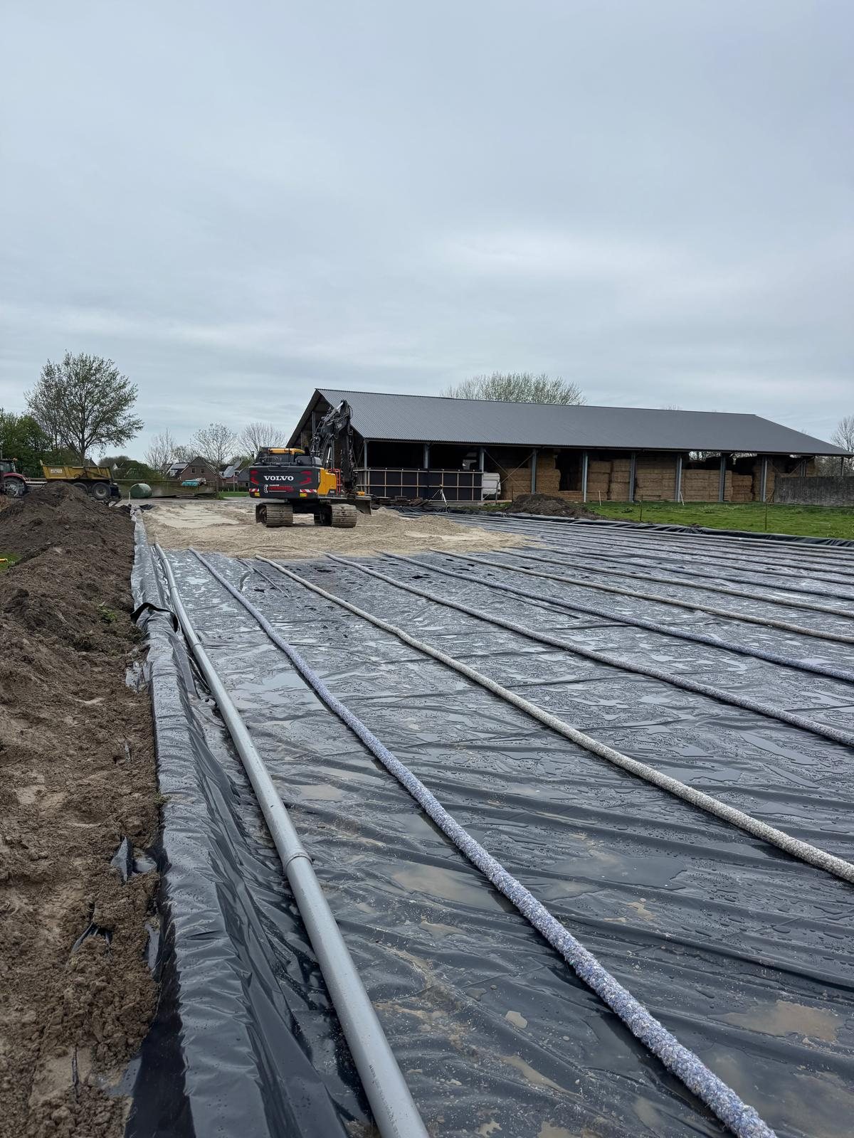Folie en drainage van een eb- en vloedbodem